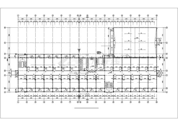 南京xx大学3500平米5层框架结构宿舍楼平立剖面设计CAD图纸-图一