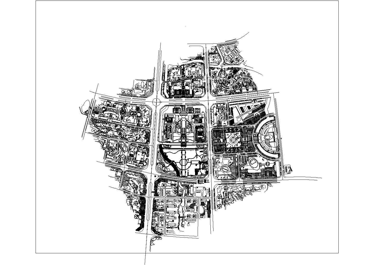 某公园景观设计CAD完整节点公园总图材料平面图