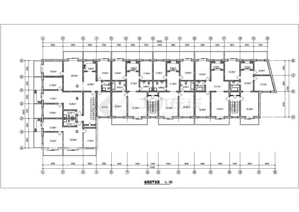 11层框架结构住宅楼全套平面设计CAD图纸（含10张户型图）-图二