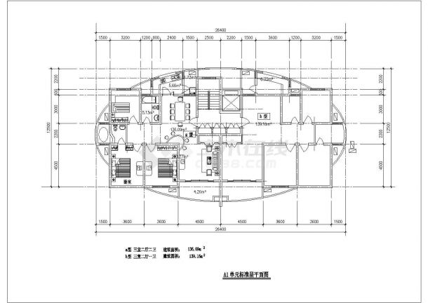 广州xx新建小区81-153平米左右的热门户型设计CAD图纸（10张）-图一