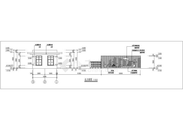 51平方米的小学传达室（门卫）建筑设计图-图一