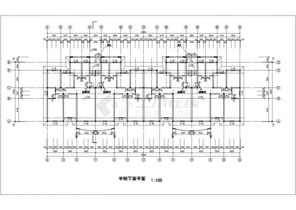 3100平米7层砖混结构住宅楼建筑设计CAD图纸（含阁楼和半地下室）-图二