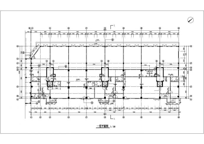 xx小区临街12层框架结构商住楼平立剖面设计CAD图纸（含跃层/底层商铺）_图1