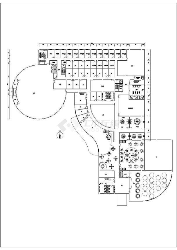 某市某主题酒店设计施工CAD平面图-图二