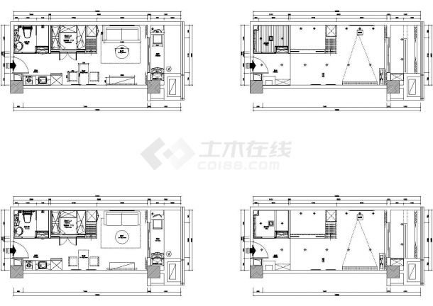 某MOHO公寓户型室内家装cad施工图设计【DWG JPG PPT】-图二