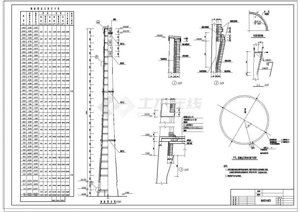 烟囱建筑结构cad施工设计图纸-图二