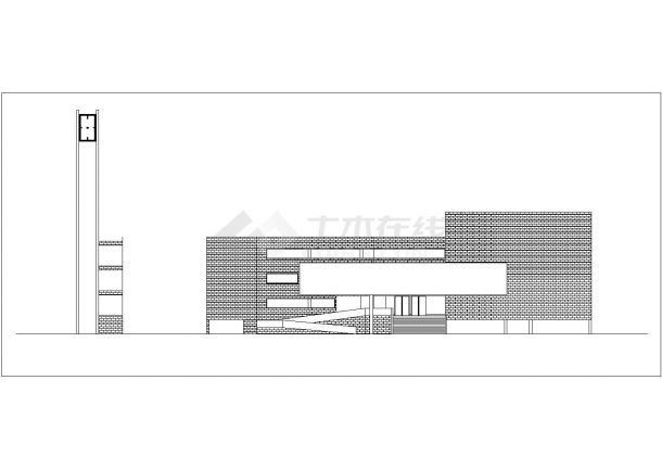 某高校2900平米4层框架结构行政办公楼平立面设计CAD图纸-图二