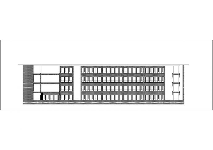 湖州市某中学3100平米4层框架结构教学楼平立面设计CAD图纸_图1
