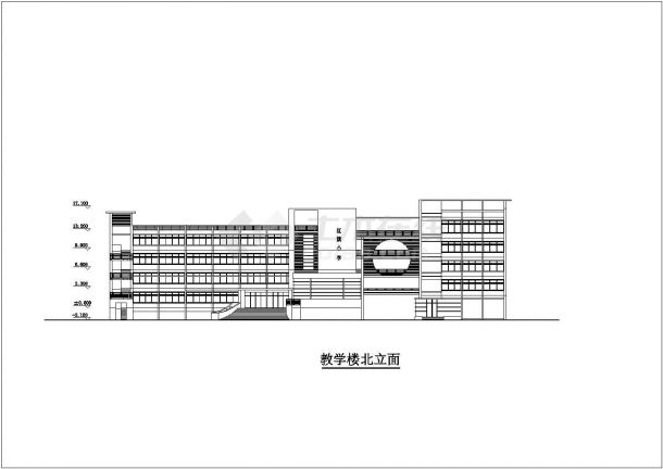 珠海市某小学3950平米四层框架结构教学楼平立剖面设计CAD图纸-图二