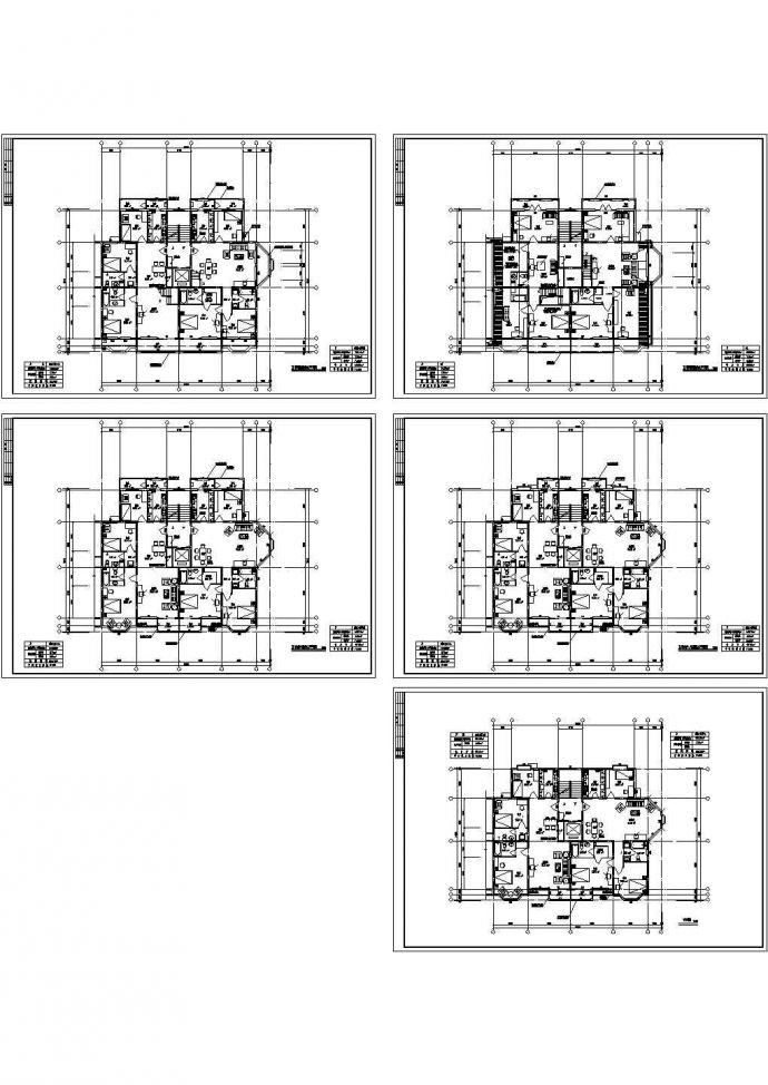 单元楼一梯两户楼层户型设计CAD图_图1