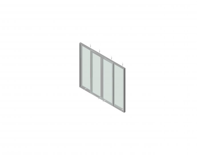窗嵌板_70-90系列四扇推拉铝窗_图1