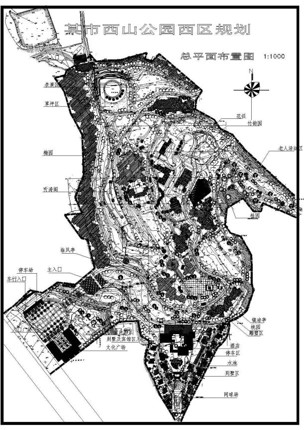 某市西山公园西区规划CAD构造详细节点图-图一