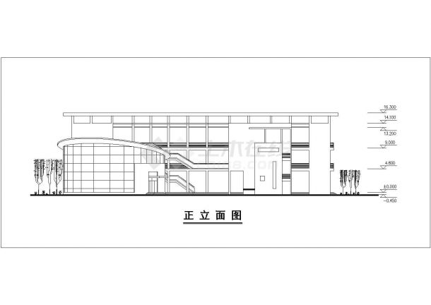 温州小学3940平米3层框架结构教学楼平立剖面设计CAD图纸-图一