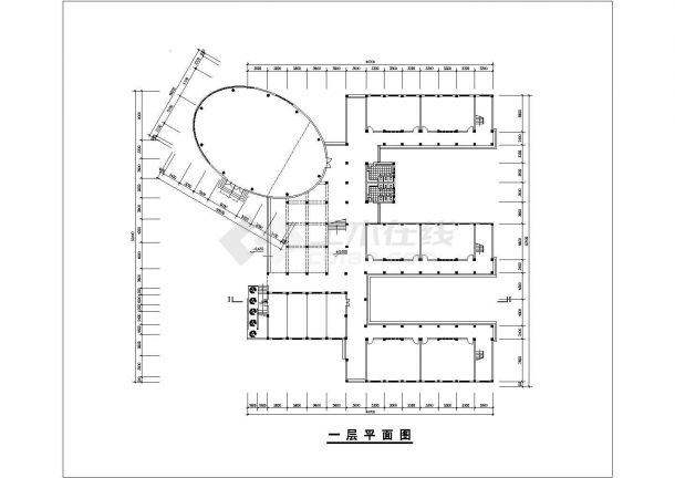 温州小学3940平米3层框架结构教学楼平立剖面设计CAD图纸-图二