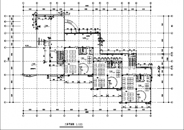 3层3034平米幼儿园教学楼建筑设计施工cad图纸-图一