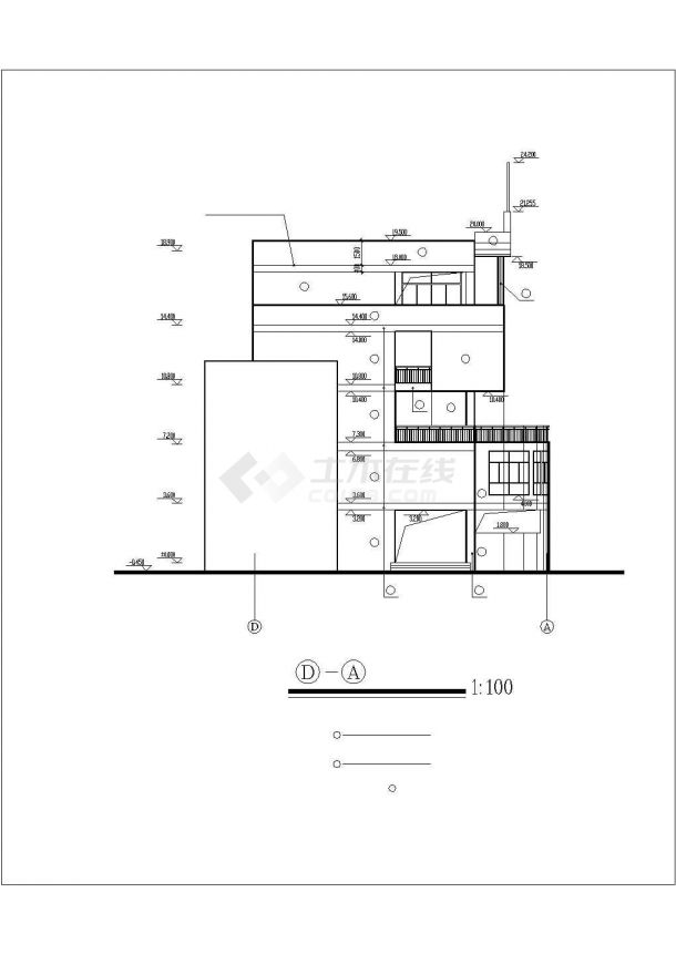 呼和浩特市资江小学3600平米五层框架结构教学楼建筑设计CAD图纸-图一
