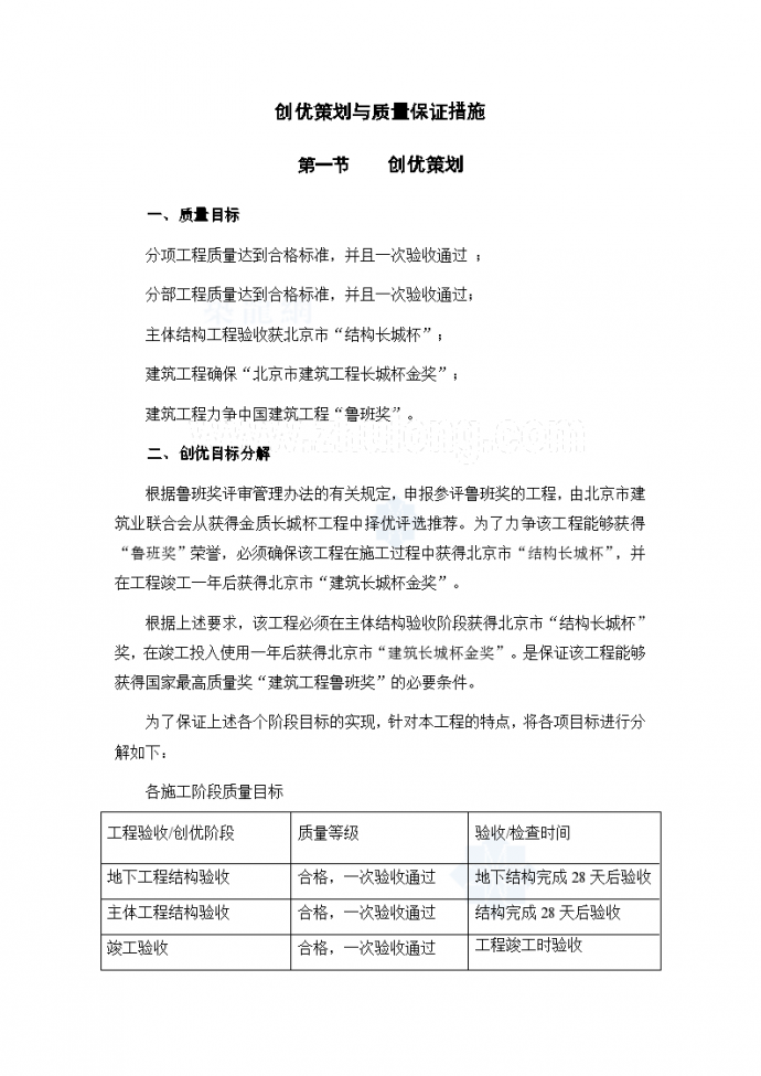 北京商业广场创优策划与质量保证措施_图1