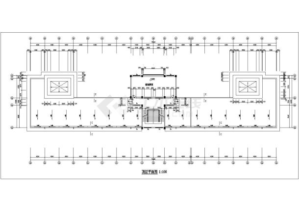 兰州xx小学2900平米左右3+1层框架结构教学楼建筑设计CAD图纸-图一