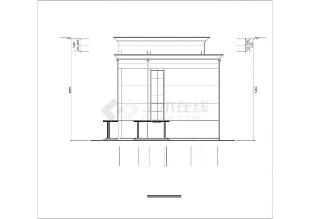杭州市金山小学3600平米五层混合结构教学楼平立剖面设计CAD图纸-图一