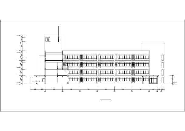 乌鲁木齐市xx小学3900平米四层框架结构教学楼建筑设计CAD图纸-图一