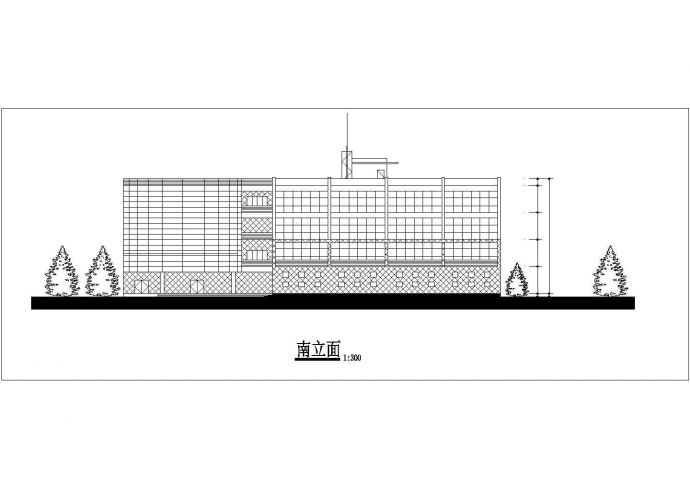 合肥市xx小学5300平米四层框架结构教学楼平立剖面设计CAD图纸_图1