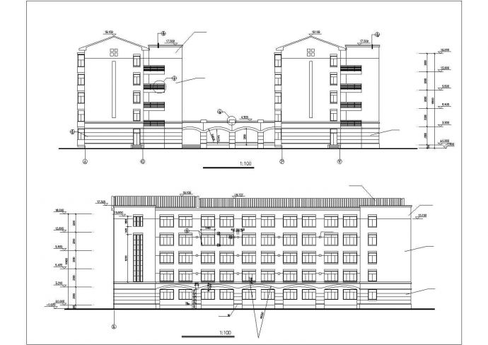 泉州市某所小学3900平米五层框架结构教学楼建筑设计CAD图纸_图1
