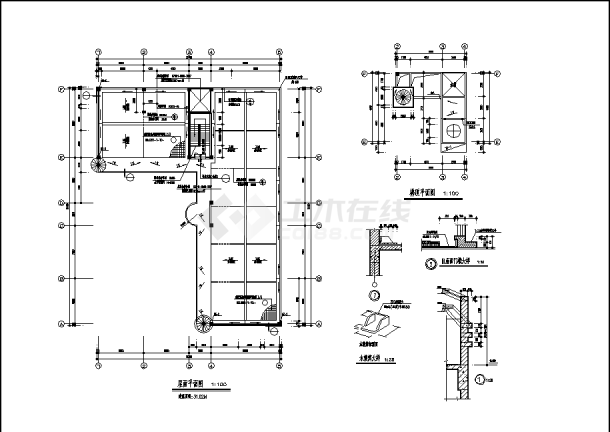 4层1829平米L型幼儿园教学楼建筑设计施工cad图纸-图一