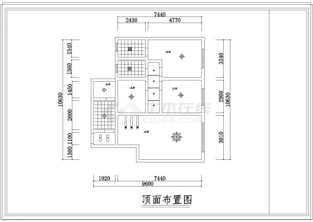 几套经典花园家装cad平立面施工图纸-图一