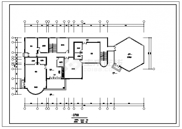 1600平米某二层美式风格幼儿园建筑设计cad图，共四张-图一