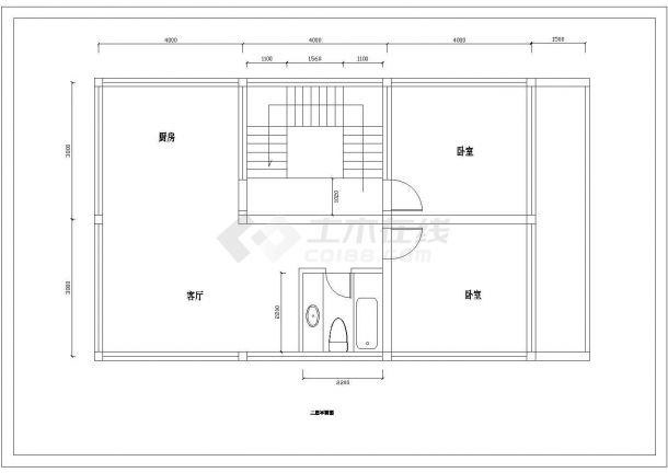 某标准住宅套房装修设计cad详细施工图-图二