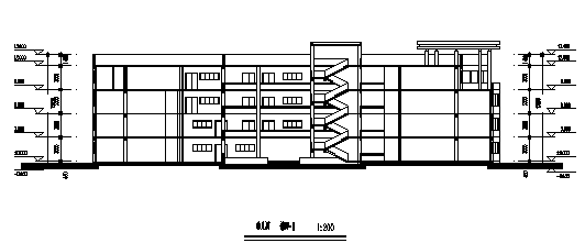 某小区四层幼儿园建筑设计cad图，共六张_图1
