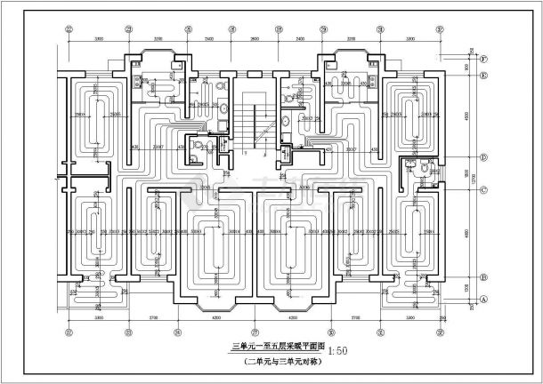 某地下1层地上6层住宅楼地板辐射采暖设计cad全套施工图（含设计说明）-图二