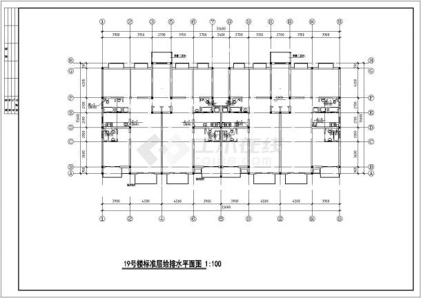 某地下1层地上6层(1梯2户2单元)住宅楼给排水设计cad全套施工图（含设计说明）-图一