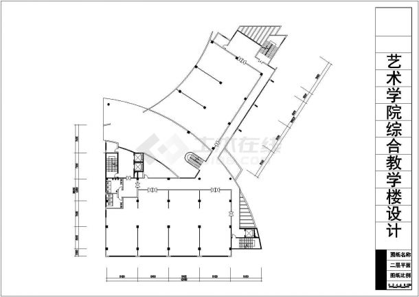 上海某大学艺术学院22层框架结构教学楼平立剖面设计CAD图纸-图一