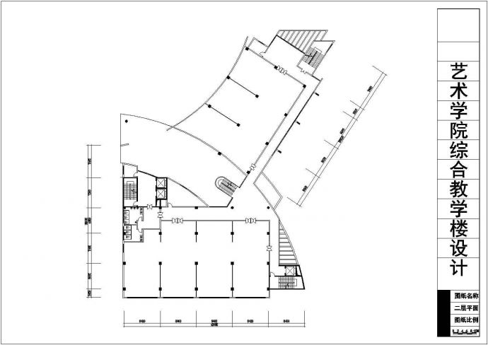 上海某大学艺术学院22层框架结构教学楼平立剖面设计CAD图纸_图1
