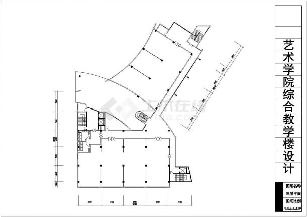 上海某大学艺术学院22层框架结构教学楼平立剖面设计CAD图纸-图二