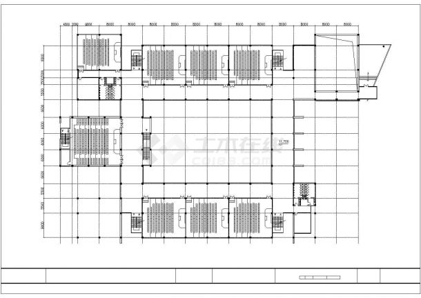 蚌埠市某高校1.9万平米五层框架结构教学楼平立剖面设计CAD图纸-图一