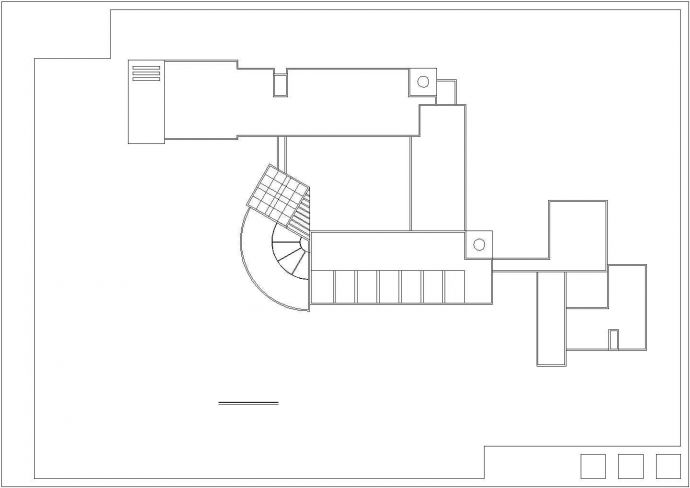 西安某大学6层框架结构教学综合楼平立剖面设计CAD图纸_图1