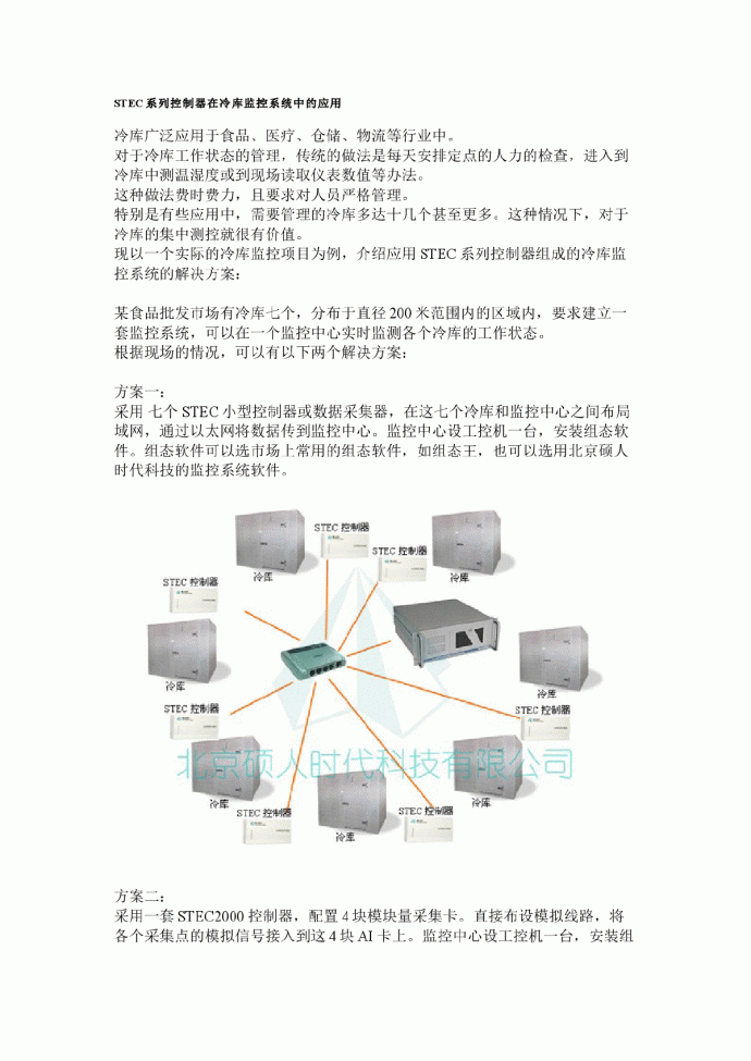 STEC系列控制器在冷库监控系统中的应用_图1