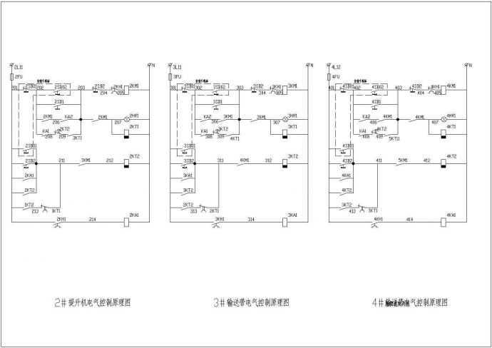 PLC应用之继电器-接触器控制系统cad图纸_图1