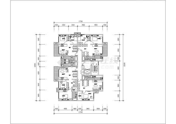 某小区住宅带电梯户型详细方案设计施工CAD图纸-图一