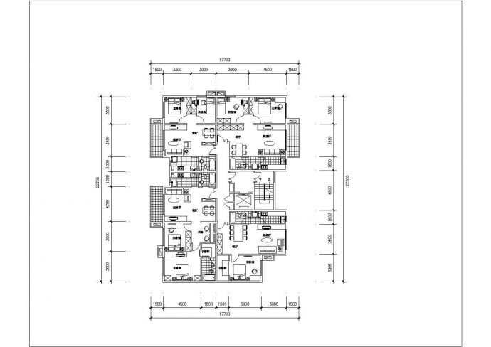 某小区住宅带电梯户型详细方案设计施工CAD图纸_图1