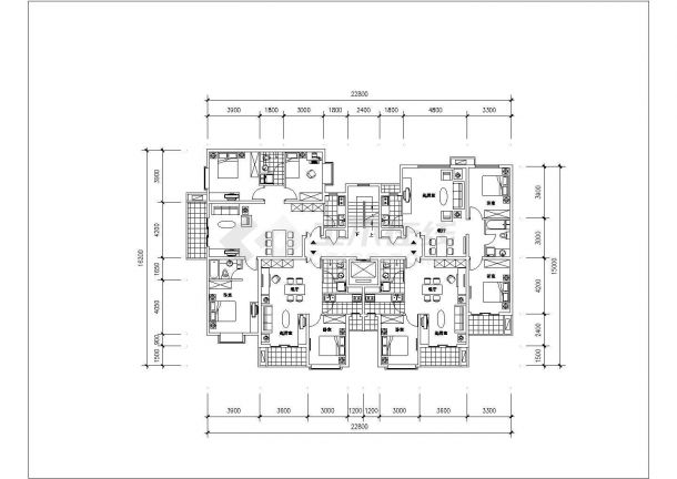 某小区住宅带电梯户型详细方案设计施工CAD图纸-图二