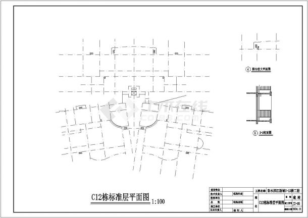 某大型商住花园建筑设计图纸(CAD)-图二