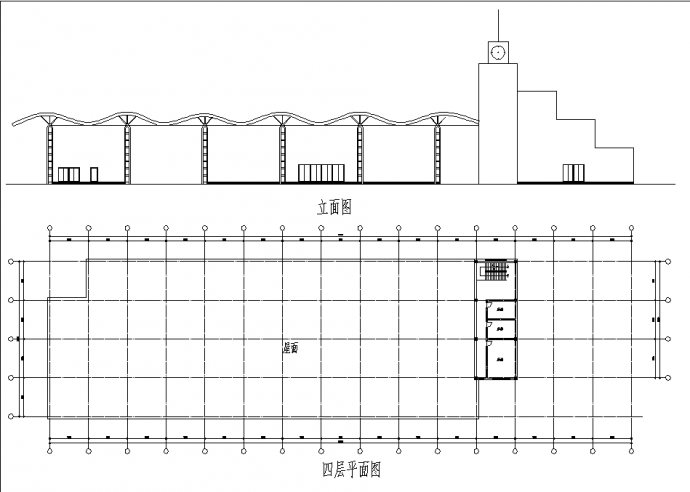 2层局部四层长途客运站大楼建筑设计施工cad图纸_图1
