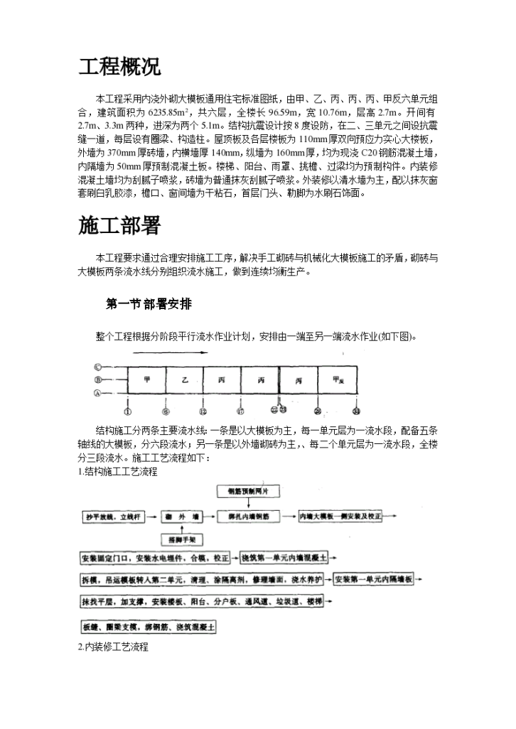 某地大模板内浇外砌多层住宅搂工程施工组织设计方案-图二