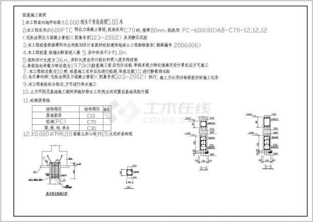 框架结构商住楼结构施工全套CAD图-图一