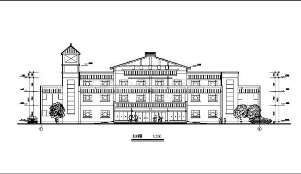1778平米3层小型汽车站大楼建筑设计施工cad图纸-图一