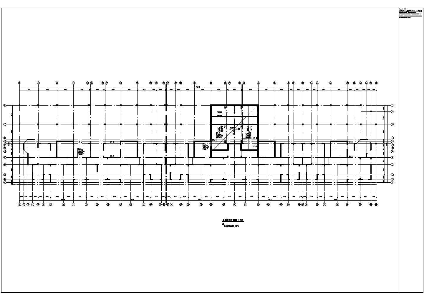 框架住宅基础平面结构设计CAD图