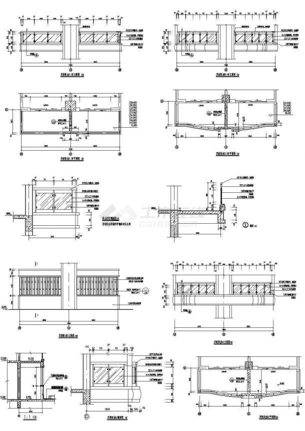高层建筑施工图-双联型阳台详图2CAD施工图设计-图一